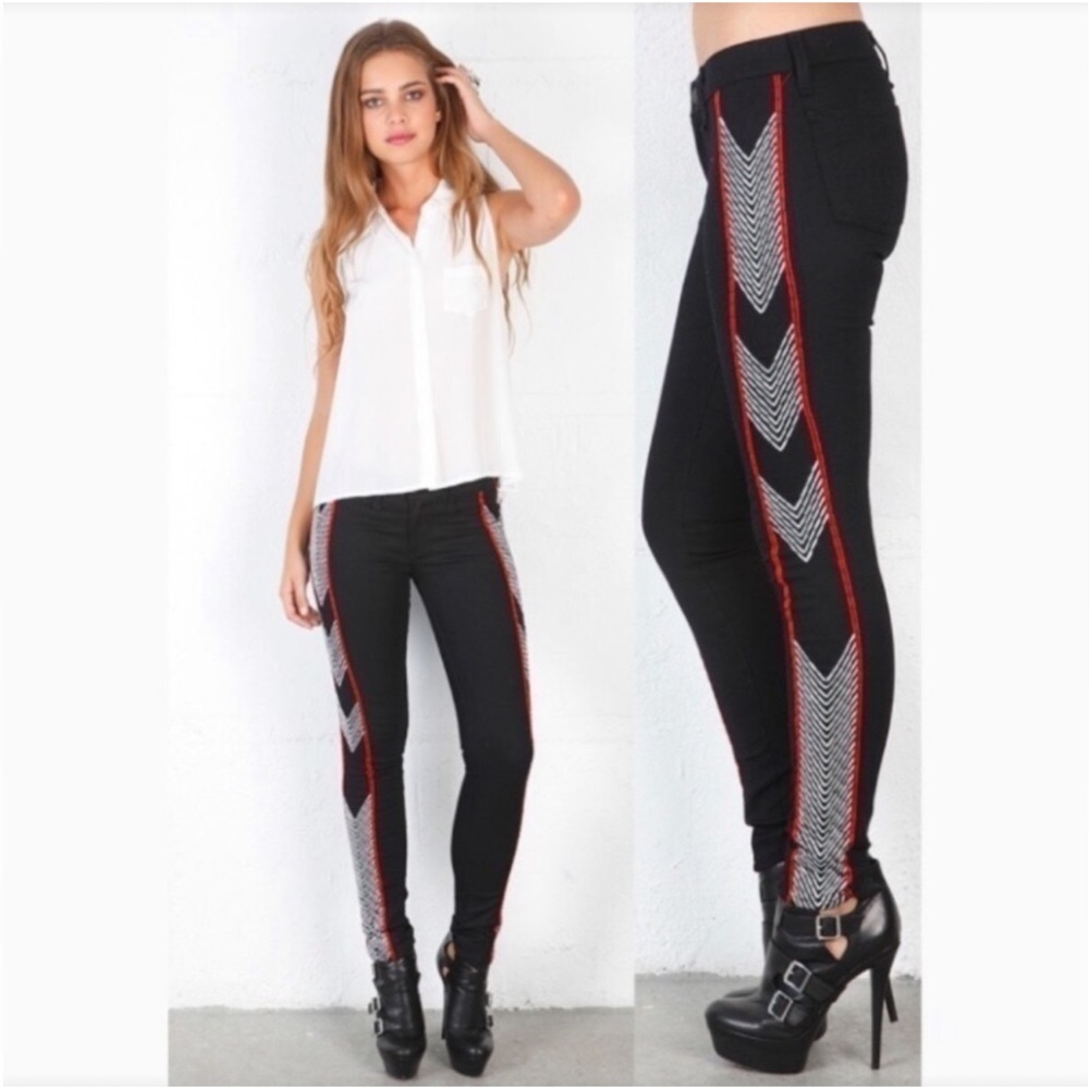 Rag & Bone Raja Midnight Embroidered Side Skinny Ankle Jeans Size 27 | AP580